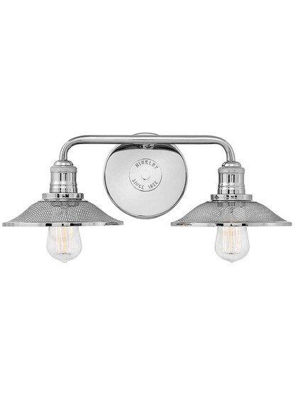 Rigby 2-Light Bath Sconce in Polished Nickel.
